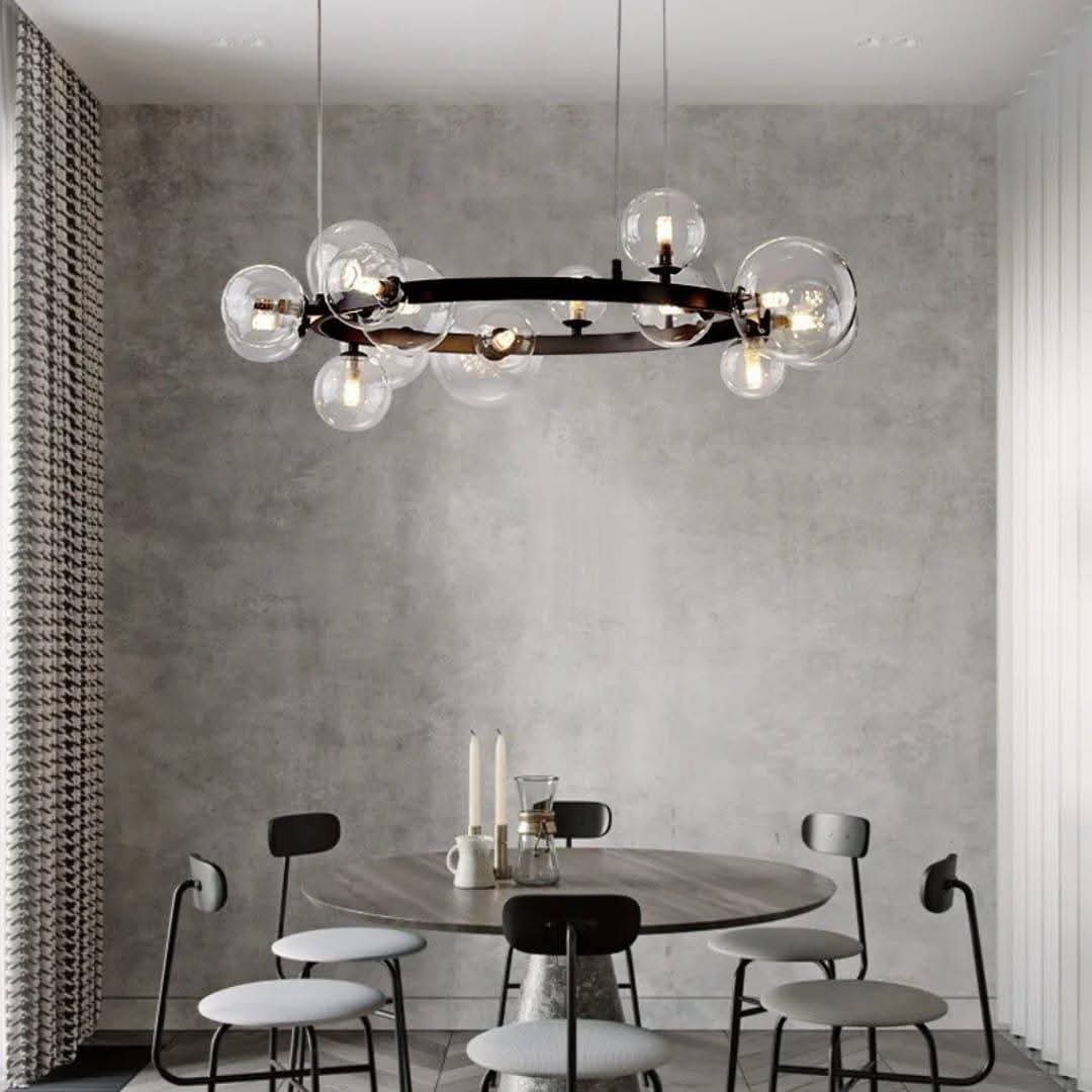 Bubble glass drop chandelier