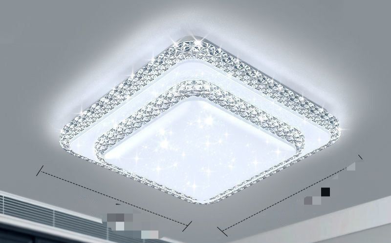 Double square crystal ceiling light